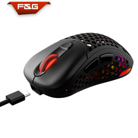 Mouse Gaming RGB Ringan 2.4GHz Mode Ganda Nirkabel dan Berkabel dengan Koneksi dan Pengisian Daya Tipe-C