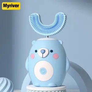 Myriver 전기 친환경 2021 치간 브러시 생분해 성 밀 짚 나무 칫솔 사용자 정의 로고