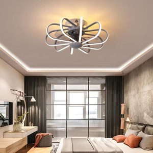Modern 5-Blade Aluminum Dining <b>Fan</b> Lamp, Stepless Color Temperature & Dimmable LED,3-<b>Speed</b> DC Motor with Intelligent APP <b>Control</b> - Product Image 5