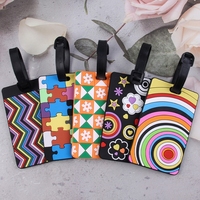 Étiquette de bagage en caoutchouc personnalisée par sublimation, étiquette de bagage blanche, étiquette de valise double face