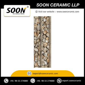 Azulejos de Cerámica para Piso Soon Brand, 400x400mm, 7/8/9mm de Grosor, Diseño Rústico con Textura de Flores y Plantas, Antideslizantes, para Uso Exterior, Gujarat - Product Image 3