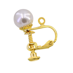 Usine Laiton 18K Plaqué Or Préservation De Couleur Perle Boucles D'oreilles Clip D'<span class=keywords><strong>oreille</strong></span> DIY Convertisseur En Forme De U Réglable Vis Clip Sur Boucles D'oreilles - Product Image 6