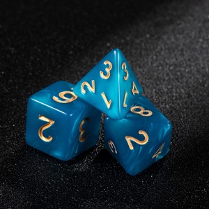 ชุดลูกเต๋าอะคริลิค <span class=keywords><strong>7</strong></span> ชิ้น แบบกำหนดเอง รูปทรงหลายเหลี่ยม ลายกาแล็กซี่ สีฟ้า ทำด้วยมือ สำหรับประสบการณ์ RPG ที่ไม่เหมือนใคร - Product Image 5