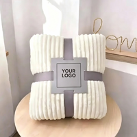 Couverture bébé simple et épaisse, super douce et chaude, adaptée à toutes les saisons, couverture unie et moelleuse pour lit double, couverture d'avion beige