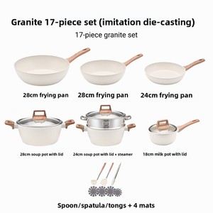 Chất Lượng Cao 12-Mảnh Maifan Đá Granite Đồ Nấu Nướng Thiết Lập Hiện Đại Không Dính Cảm Ứng Nồi Toàn Bộ Cho Chiên Xào Nồi Súp - Product Image 5