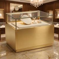 Vitrine de luxe haut de gamme personnalisée en acier inoxydable pour exposition, musée, magasin de détail, armoire à bijoux blanche
