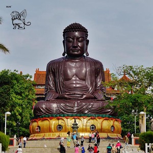 BLVE grandeur nature bouddhisme gros ventre debout Bronze riant Bouddha Statues métal chanceux heureux bouddha Statue Sculpture - Product Image 6