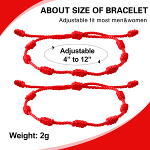 Cặp vợ chồng Quà Tặng Chuỗi màu đỏ của Số Phận Vòng đeo tay chúc may mắn bảo vệ handmade Knot phù hợp với tình bạn Vòng đeo tay - Product Image 4