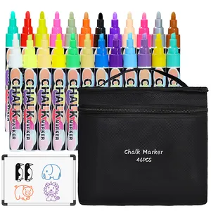Ensemble de stylos surligneurs effaçables 6 mm, marqueurs fluorescents à la craie liquide, 24 couleurs, stylos <span class=keywords><strong>pour</strong></span> <span class=keywords><strong>tableau</strong></span> <span class=keywords><strong>noir</strong></span> LED - Product Image 1