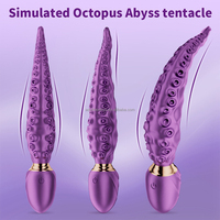 360 °   Dildo monstre à tentacules en silicone, jouet sexuel fantaisie pieuvre rechargeable par USB pour stimulation du point G féminin