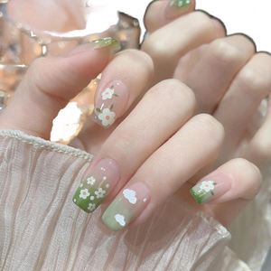 Ongles à presser français ovales en ABS, blanc cerise nude, pré-conçus sur mesure, qualité salon, pour salon, maison, DIY, fête, mariage - Product Image 1