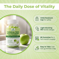Complément alimentaire multivitaminé végétalien Solilan OEM Private Label pour préadolescents et adolescents, avec complexe minéral oméga 3, gommes comestibles remplies de liquide