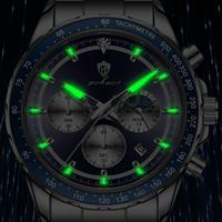 US-Lagerbestand Gohuos 9815 Bestseller Chronograph Quarz Herrenuhren Reloj Montre Edelstahl Leuchtend Wasserdicht Armbanduhren