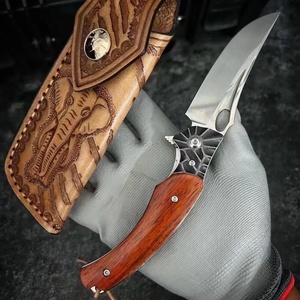 Cuchillo de Bolsillo Multifuncional Meilong M390 de Acero Inoxidable de Alta Calidad con Funda Industrial Fija, Madera de Sándalo Amarillo, DIY - Product Image 5
