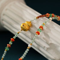 Collier pendentif en verre perlé multicolore TANGPEI, bijoux fantaisie en alliage