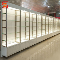 Vitrine de présentation de maquillage, présentoir de vente au détail, présentoir de produits personnalisé avec éclairage LED, vitrine en verre, présentoir de soins, vitrine de cosmétiques
