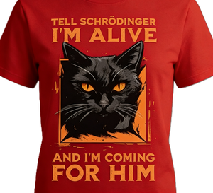 T-shirt humoristique avec motif de chat de Schrödinger, humoristique scientifique, <span class=keywords><strong>blague</strong></span> geek, t-shirt graphique. - Product Image 3