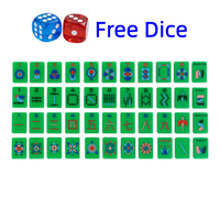 160 tuiles de Mahjong américain de luxe en acrylique gravé, à double motif, jeu de table de société, cadeau de fêtes, pour le voyage