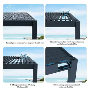 Pergola bioclimatique en alliage d'aluminium, motorisée, avec pare-soleil électrique pour balcon, utilisation en extérieur, tailles personnalisables - Product Image 4