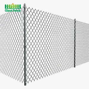 8 Ft Zwart Zink Gecoat Pvc Gecoat Kettingschakel Mesh Hek 2Mm Stalen Constructie Voor Honkbalvelden Cut-To-Order Services Verkoop