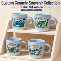 Mug en céramique personnalisé souvenir de ville, fond brut, tasse à café ou à thé pour voyage, vente en gros, mugs en grès OEM ODM