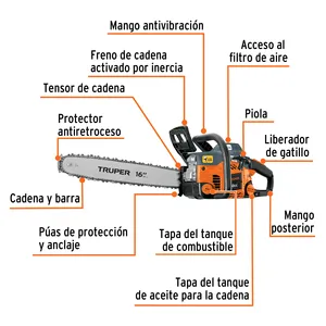 Truper 50 Cc benzina motosega con 16 'Bar 1 unità in una scatola - Product Image 3