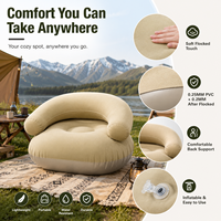 Fauteuil gonflable d'extérieur en gros avec accoudoirs, design floqué en U, canapé de loisirs et de détente pour le camping