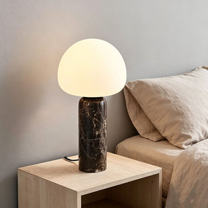 Modern Luxury <strong>Table</strong> Light Hotel Decor Glass <strong>Lamp</strong> <strong>Shade</strong> Mushroom Marble Base <strong>Table</strong> <strong>Lamp</strong> <strong>for</strong> Reading Room or Bedroom - Product Image 6
