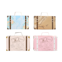 20 pièces/paquet Boîtes en papier pour valises de voyage, emballage cadeau pour bonbons et friandises, boîte à fenêtre transparente pour décoration de mariage et de fête