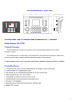 Joystick bidimensionnel et groupes de boutons multiples pour un contrôle précis Décodage 3D SK-CV08 de contrôleur PTZ de vidéoconférence