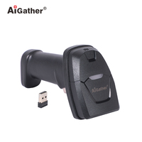 Escáner de Código de Barras Inalámbrico 2.4G USB, Lector de Códigos 1D y 2D, Pistola Escaneadora de Códigos QR para Almacén