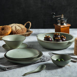 Vente en gros de vaisselle en céramique nordique rétro de style japonais, bol, assiette, tasse pour dîner, ménage, Internet, inspiration des célébrités - Product Image 4