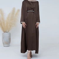 Vêtements musulmans 2024, Abaya élégante en satin de luxe islamique, Dubai Diamond, ensemble Abaya 2 pièces, robes modestes pour femmes