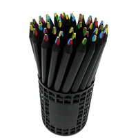 Crayons de couleur en bois noir SHENGYADA KS0712 en gros, impression UV, logo personnalisé pour le dessin artistique, fournitures scolaires pour enfants