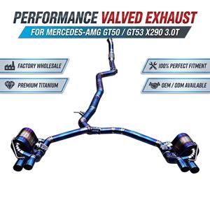 Système d'échappement Catback Vortex Blue Titanium avec soupapes pour Mercedes AMG GT50 GT53 X290 3.0T avec double sorties de pot d'échappement brûlées - Product Image 1