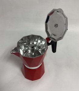 Thiết kế độc đáo hình dạng kim cương của nhãn hiệu Stovetop Espresso cà phê <span class=keywords><strong>Maker</strong></span> 3/6 ly, kim loại nhôm Moka nồi cafetera cho thị trường Châu Âu - Product Image 2