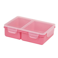 Boîte à lunch en polypropylène grande capacité, 2 compartiments, couvercle en plastique, compatible micro-ondes, portable, multifonctionnelle, personnalisable