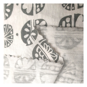 62014-Light 105GSM Organic <strong>Cotton</strong> Hemp Jersey Knitted Printed Fabric 70% Org <strong>Cotton</strong> 30% Hemp 158cm Width Summer Dresses - Product Image 6