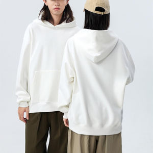 Sweat à Capuche pour Homme en Gros 500gsm Coton Épais Polaire Épaules Tombantes Surdimensionné Unisexe Basique Décontracté - Product Image 2