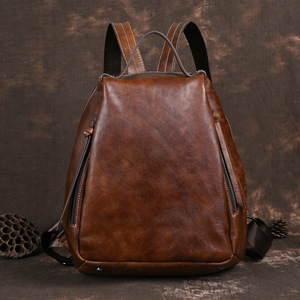 Ando Bag Vintage Genuine Cowhide Leather <b>Backpack</b> for <b>Women</b> with Adjustable Shoulder Straps - Product Image 4