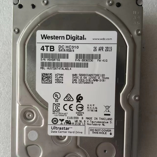 For Ultrastar DC HC310 4TB Enterprise Hard Drive HUS726T4TALA6L4 SATA 6Gb/s 7200RPM for Server NAS RAID Monitoring