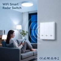 Interruptor de Pared Inteligente con Sensor de Movimiento WiFi y Zigbee, Panel Táctil 2 en 1, Control por Voz y App, Funcionamiento sin Conexión