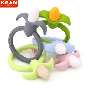 Llegada de un nuevo bebé juguetes 100% silicona de grado de alimentos de maíz de bebé con anillo de - Product Image 3