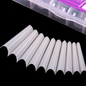 Hot Selling 3XL Long Clear C Curve Vierkant verlängerung Nagels pitzen XXXL Square Coffin Style ABS Acryl Falsche Nägel - Product Image 1