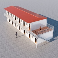 Case prefabbricate prefabbricate di fabbrica prefabbricate di lusso di 40 piedi 13 camere singole contenitore flat pack casa a 2 piani