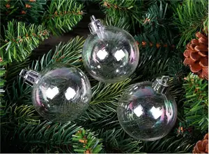 كرة عيد الميلاد الجديدة الشفافة الملونة المصنوعة من البلاستيك كرة مزخرفة تجويف فقاعة توصيات المنتجات