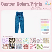 Pantalon long en velours froissé pour filles, taille élastique, texture brillante, confortable, idéal pour les journées fraîches d'automne et de début de printemps