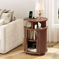 Table de chevet coulissante en gros, compatible dropshipping, table de chevet avec porte coulissante, table d'appoint pour chambre à coucher