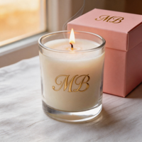 Porte-bougie en verre transparent de haute qualité, personnalisé, 7oz, 8oz, 10oz, 12oz, 14oz, avec couvercle et emballage en boîte, vide