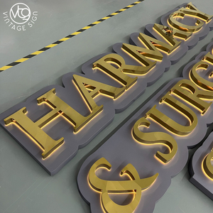 Kênh Led Đăng Vàng Gương Đèn Nền Dấu Hiệu 3D Quảng Cáo Ngoài Trời Raceway 3D Biển Hiệu Thư Font Backlit Với Chất Lượng Cao - Product Image 3